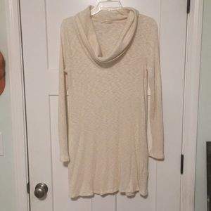 Color Me Red Cream Turtleneck Sweater Dress